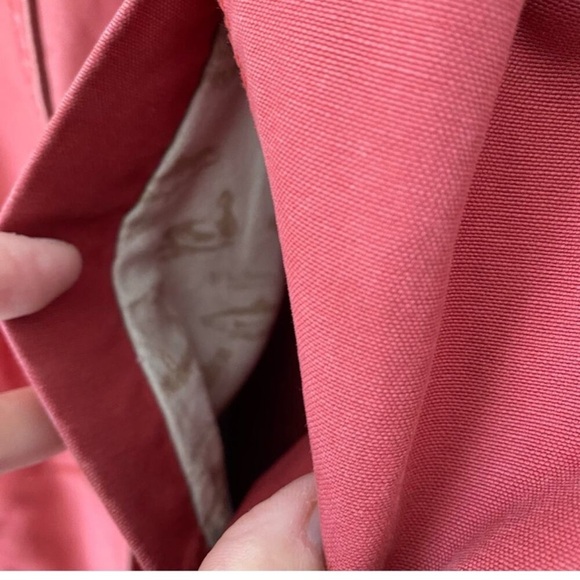 L.L. Bean Womens Light Red Barn Jacket with Brown Corduroy Trim & Flannel Lining - Picture 7 of 8